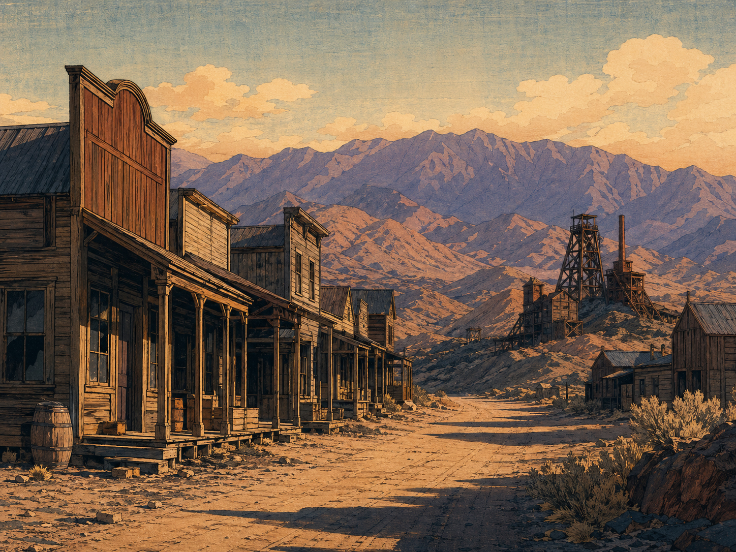 ネバダの古い鉱山町